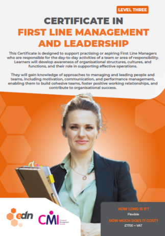 Certificate in First Line Management and Leadership fact sheet