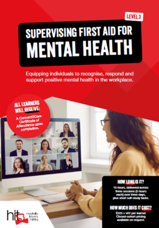 Level 3 Supervising First Aid for Mental Health facesheet