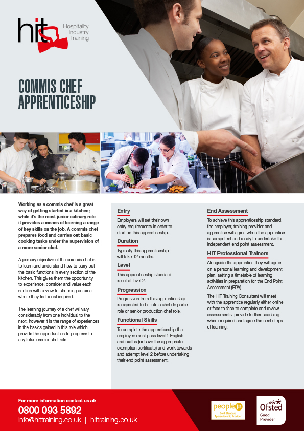 Commis Chef Apprenticeship facesheet