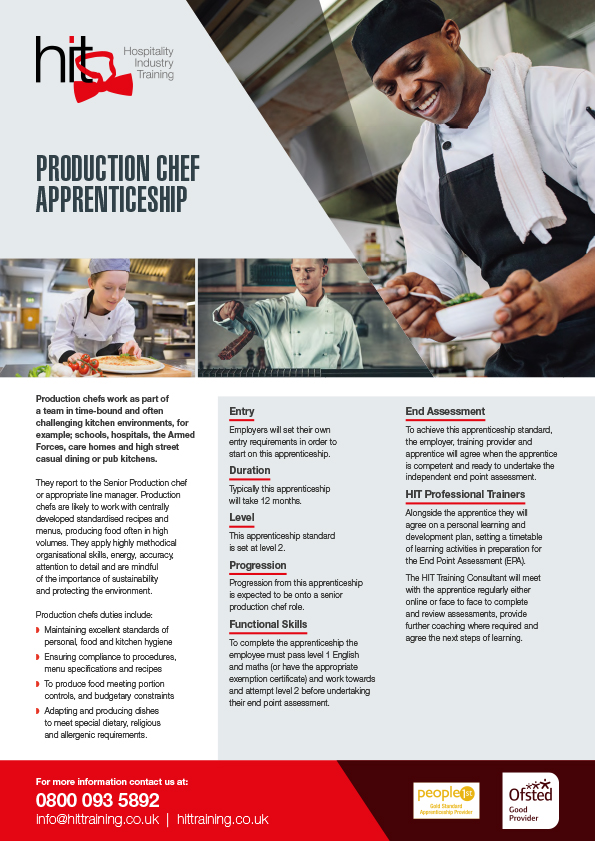 Production Chef Apprenticeship facesheet